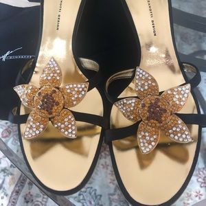 Giuseppe Zanotti Jeweled Flower Sandal NIB EU 11 Stunning!!!